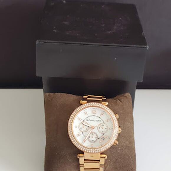 Michael Kors Women's Parker Rose Gold Chronograph Watch with Crystals MK5491 - Picture 2 of 12